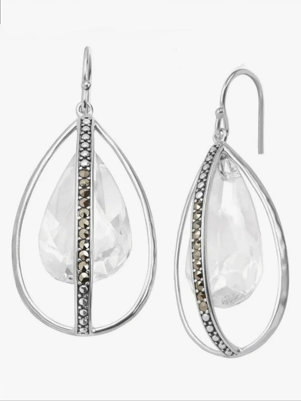 Silpada Sterling Silver Happy Hour Teardrop Glass Earrings W3189